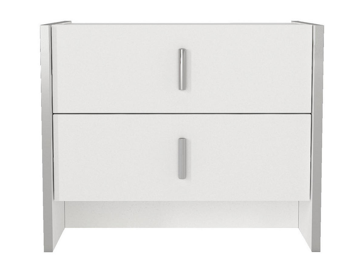 NACHTTISCH mit 2 Schubladen - Weiß - CADEBA - Weiß, Holz (55/45/40cm) - Vente-Unique