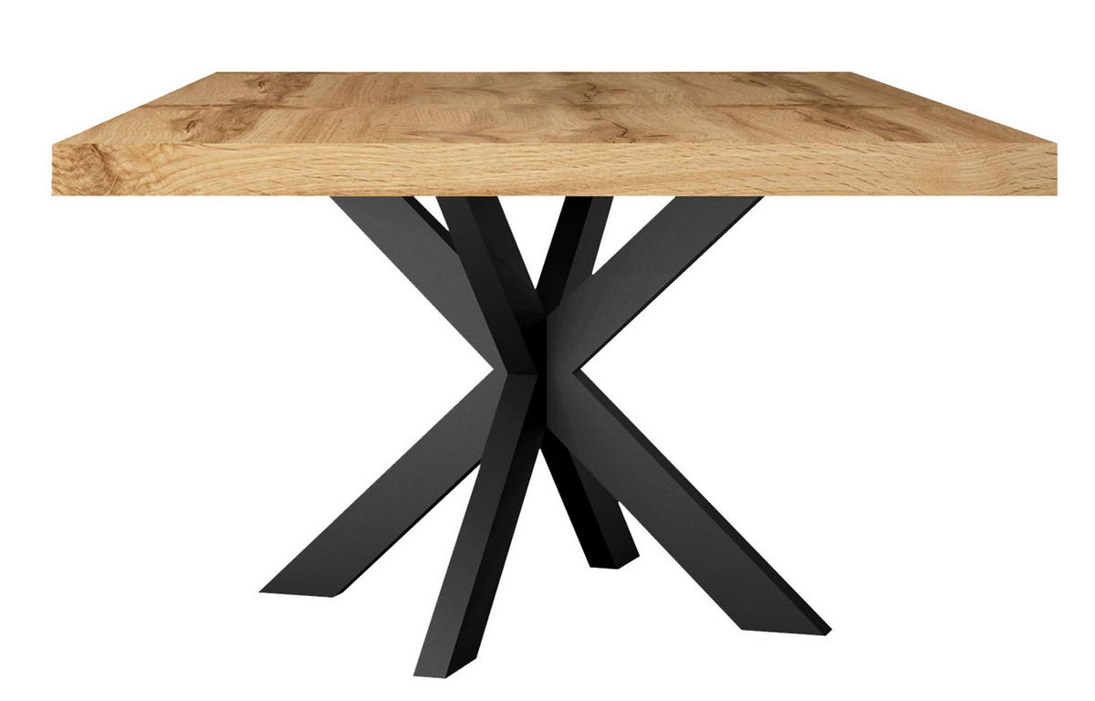 ESSTISCH Elgin 1 175x80x100 Metall+Holzwerkstoff Schwarz/Wotan Eiche - Eiche Wotan/Schwarz, Holzwerkstoff (175/100/80cm) - 58aufmkessel