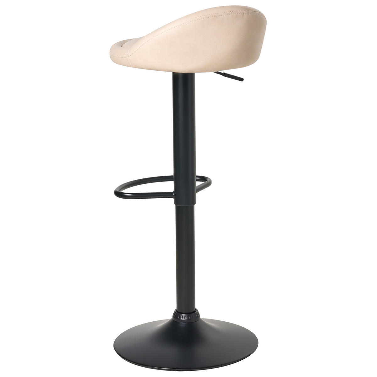 BARHOCKERN 2er-Set Hellbeige Meeder - Beige/Schwarz, Kunststoff (38/69/40cm) - Beliani