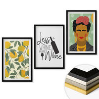 WANDBILDER 3er-Set - 40x60 cm Schwarzer Rahmen - Zitronenweinporträt von Frida - Schwarz, Kunststoff (40/60cm) - ArtPrintCave