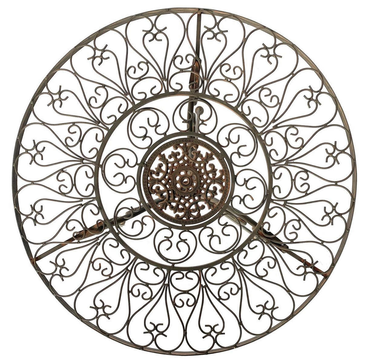 DANDIBO Tisch Bistrotisch Antik Rund Gartentisch Metall 1792 Eisentisch Balkontisch Vintage - Braun, Metall (70/70/75cm) - DanDiBo