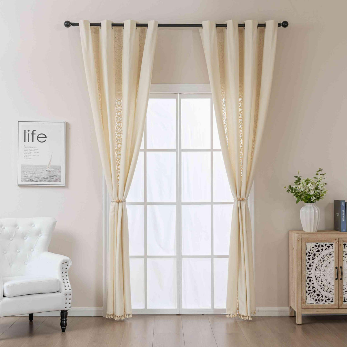 VORHANG OSAKA HxB 245x140 cm - Creme, Textil (140/245cm)