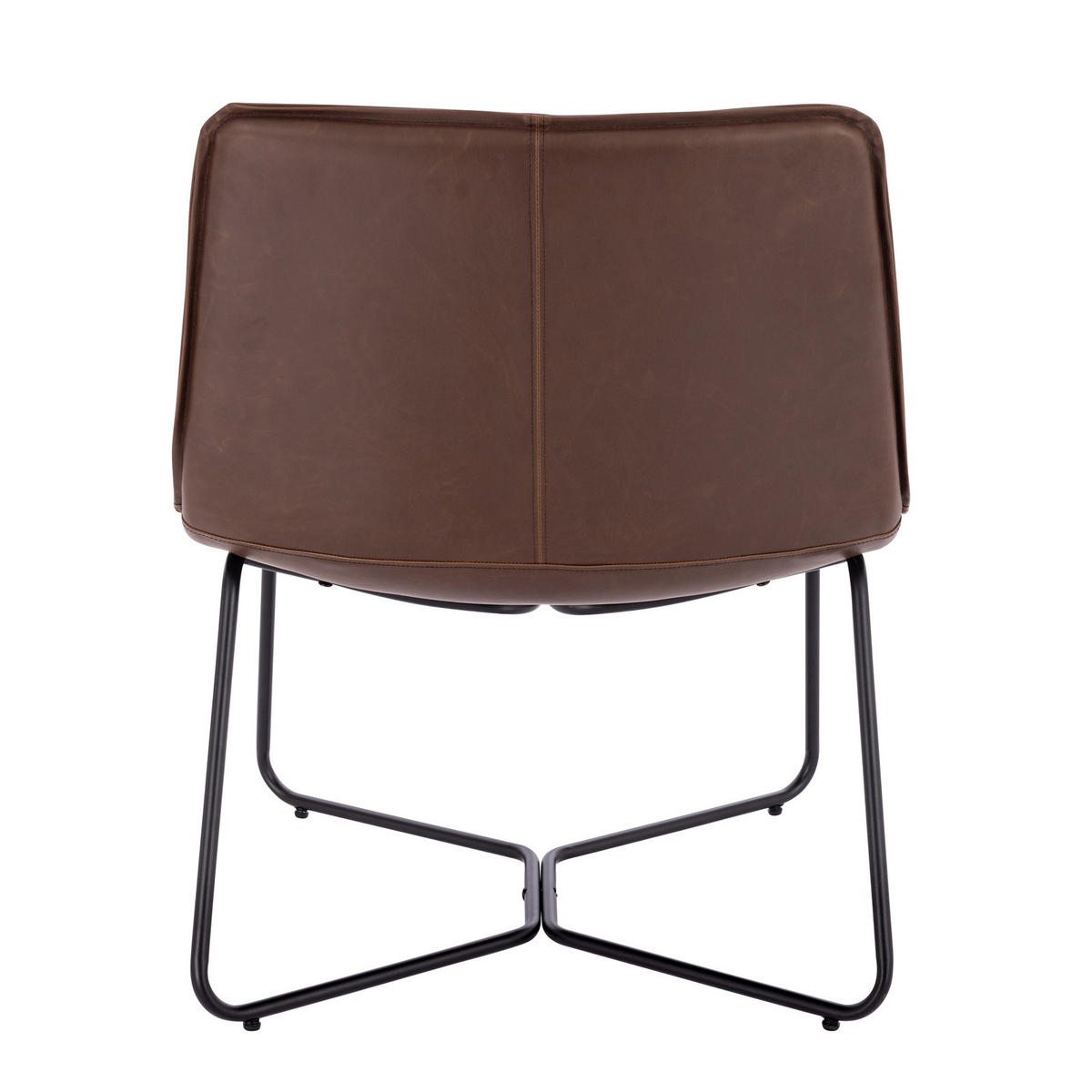 LOUNGESESSEL RON Kunstleder Braun - Schwarz/Braun, Textil/Metall (66/82/64cm) - SVITA