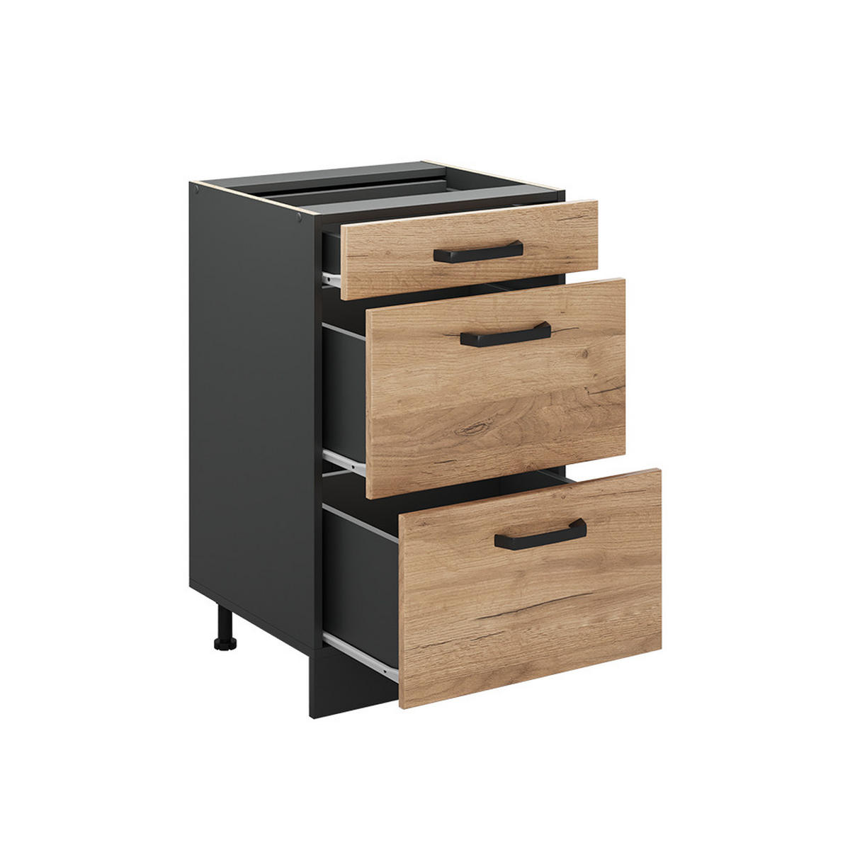 DULAP DE BAZĂ DE BUCĂTĂRIE R-Line, Stejar auriu/antracit, 50 cm fără blat de lucru - stejar miere/antracit, compozit lemnos (50/81.6/46cm) - Vicco