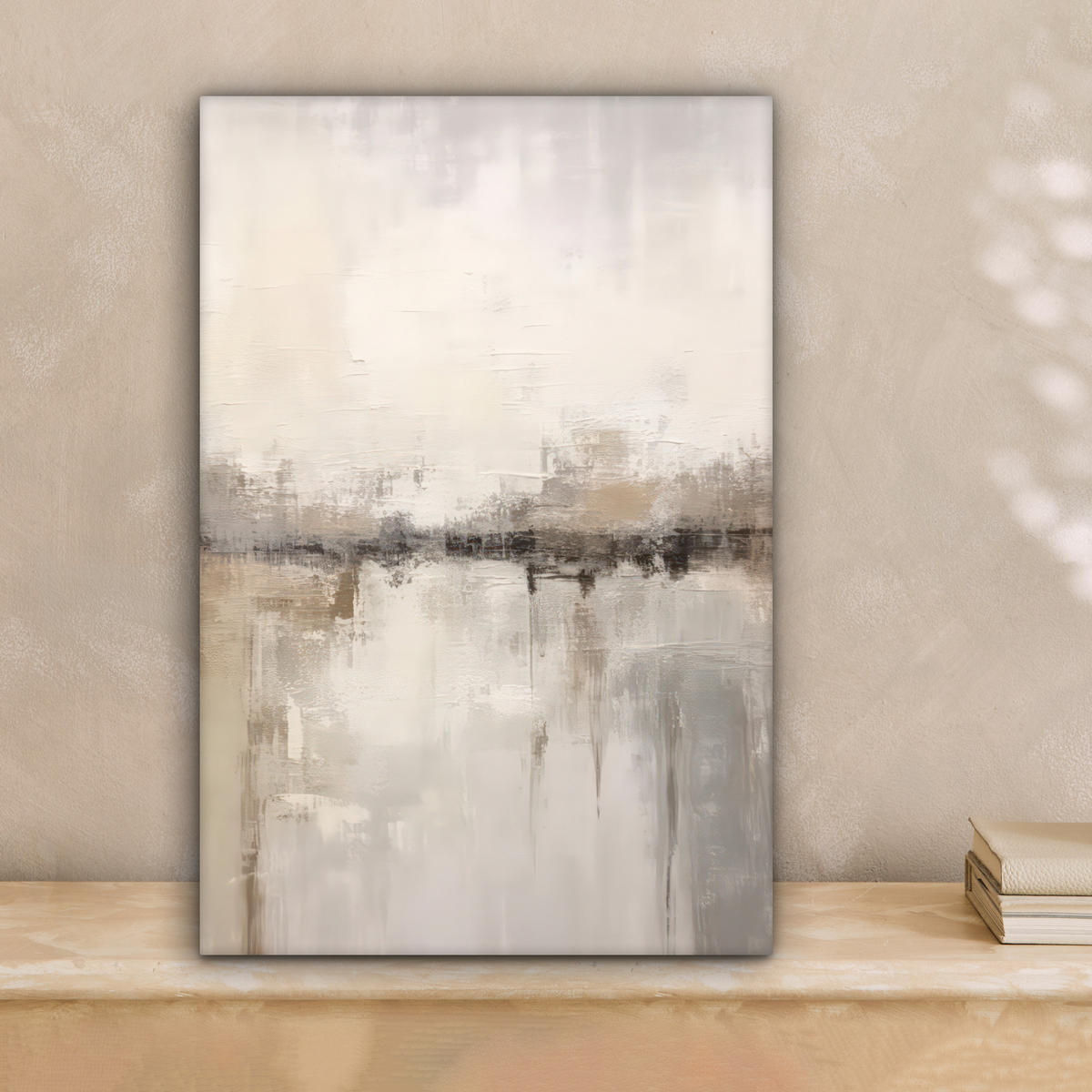 LEINWANDBILD Moderne Kunst - Abstrakt - Beige 20x30 cm - Beige, Textil (20/30cm) - MuchoWow