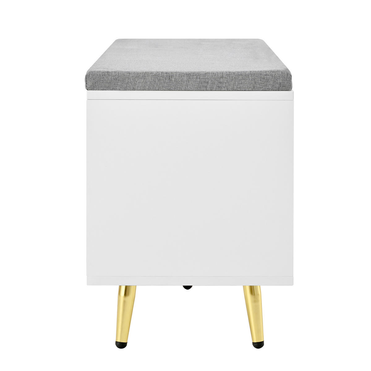 SCHUHSCHRANK aus Spanplatte 121x35x49cm in Weiß mit Sitzpolster - Weiß, Holzwerkstoff (121/49/35cm) - Modfu