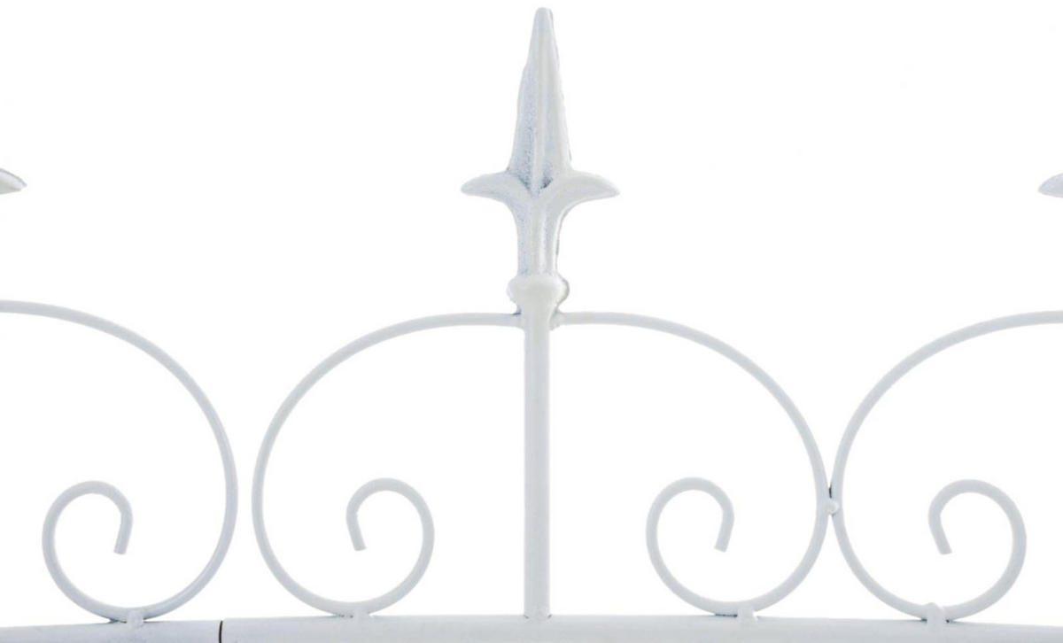 GARTENZAUN 4er Set Metall Weiß - Weiß, Metall (124/116cm) - CLP