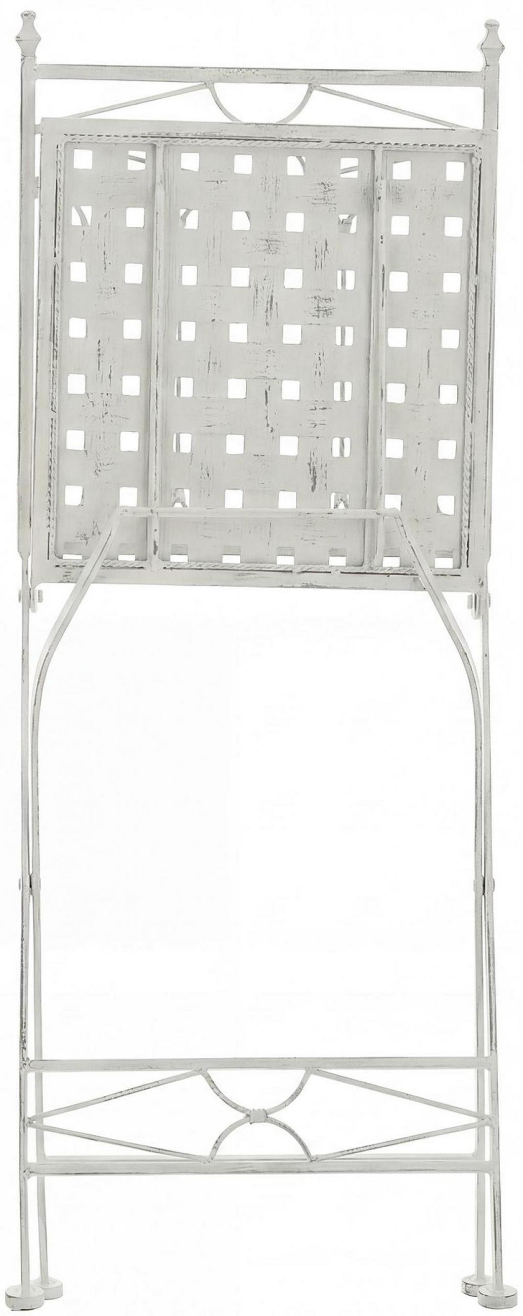 GARTENKLAPPSTUHL 2er Set Metall Antik Weiß - Weiß, Metall (42/94/40cm) - CLP