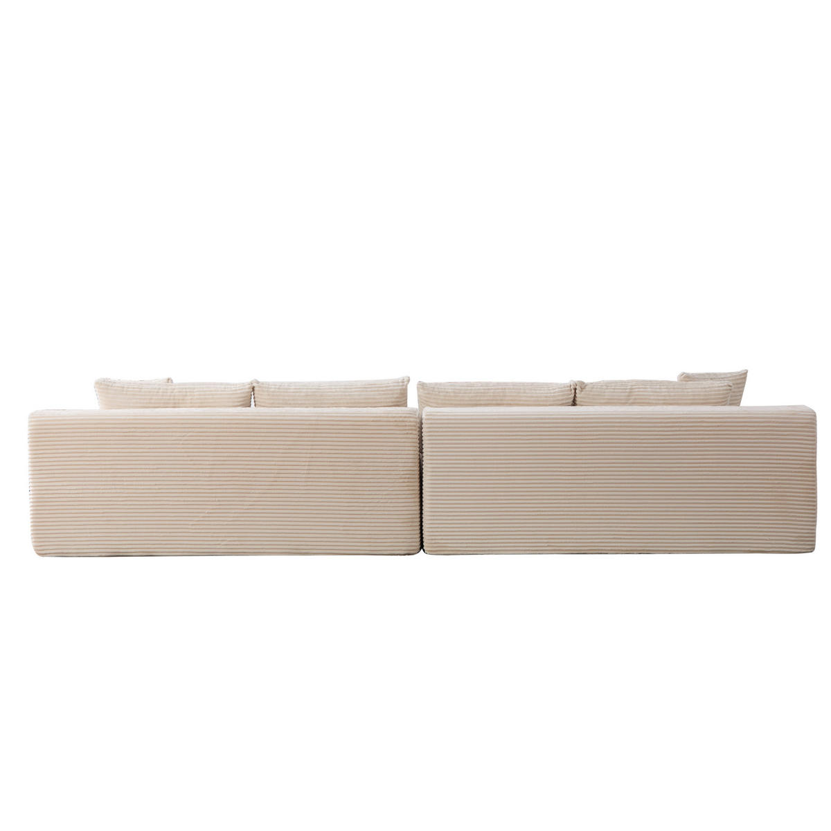 SOFAELEMENT 334/99/74.5 cm Elfenbein Chenille mit 30D hochelastischem Schaumstoff und rutschfestem Bode - Ecru, Textil (99/74.5/344cm) - Oxeza