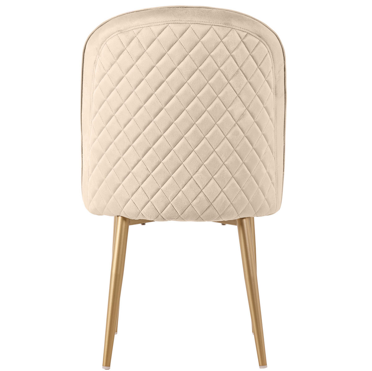 ESSZIMMERSTÜHLE ergonomisch 6er-Set 45,5 x 62 x 87,5 cm Samt Beige - Beige, Metall (62/87.5/45.6cm) - Meubliv
