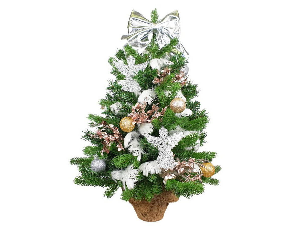 WEIHNACHTSBAUM künstlich e grüne Tanne Bernard im Topf 60 cm mit LED-Beleuchtung - Grün, Kunststoff (60cm) - LAALU