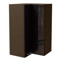 ECKHÄNGESCHRANK Essen W14/60 Schwarz Hochglanz / Lava Matt 60 / 60 / 96cm - Schwarz Hochglanz/Dunkelgrau, Holz/Holzwerkstoff (60/96/60cm) - Feldmann-Wohnen