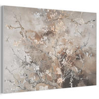 AKUSTIKBILD Mandelblüte - Kunst - Van Gogh - Beige - Abstrakt Akustikpaneele 90x60 cm - Braun, Kunststoff (90/60/0.9cm) - MuchoWow