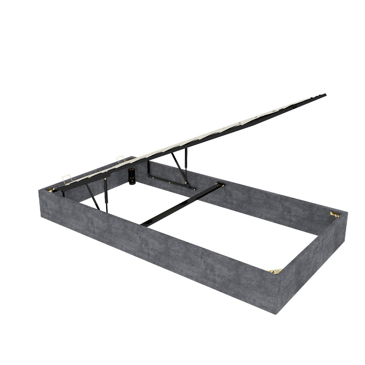 STAURAUMBETT 90/200 cm DE-35488 mit Gaslift Grau - Grau, Metall (90/200cm) - ComfortXL