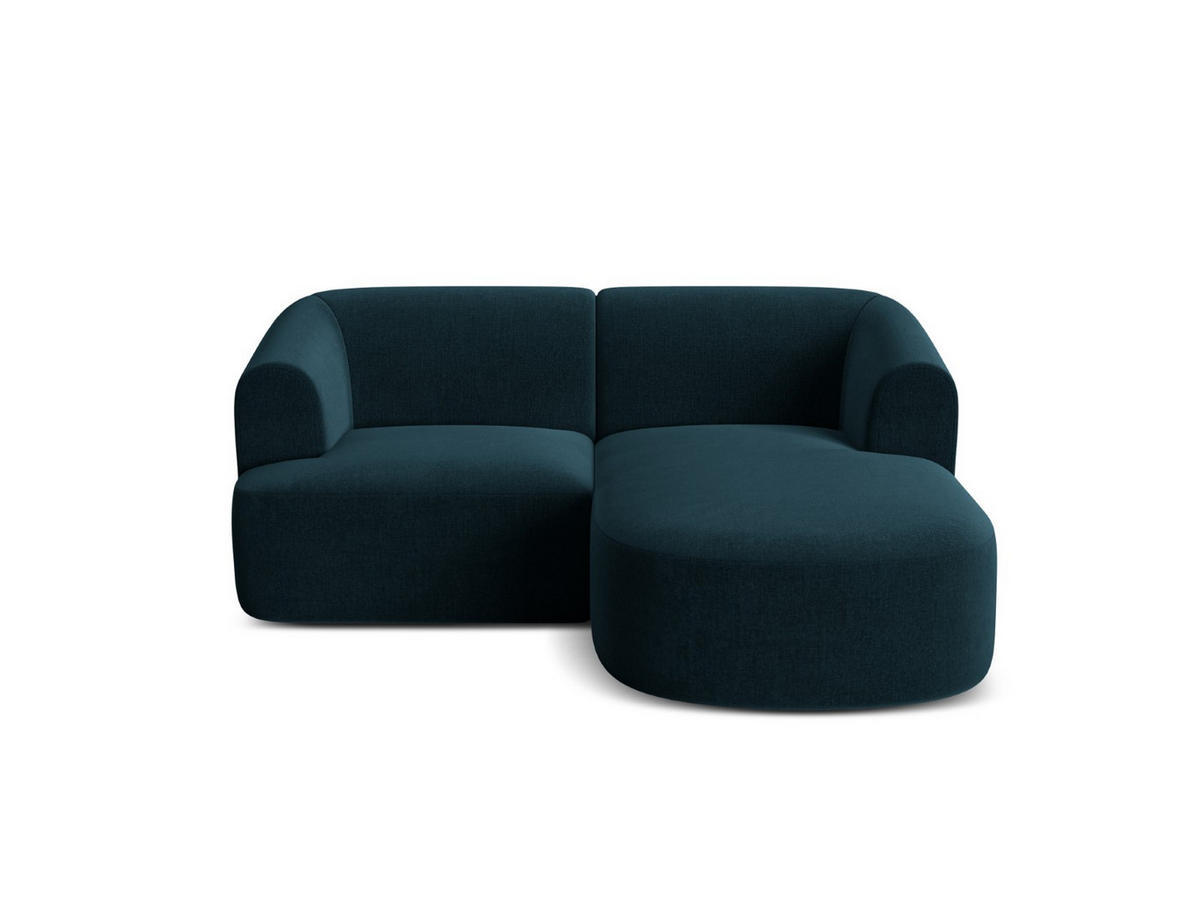 MODULARES-ECKSOFA rechts Campi aus Samt petrol 3 Sitzplätze - Petrol, Textil (156/180cm) - Cosmopolitan Design