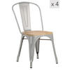STUHL 4er-Set Holz Grau - Grau, Holz (44/82.5/55cm) - Nordlys