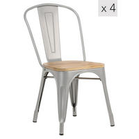 STUHL 4er-Set Holz Grau - Grau, Holz (44/82.5/55cm) - Nordlys
