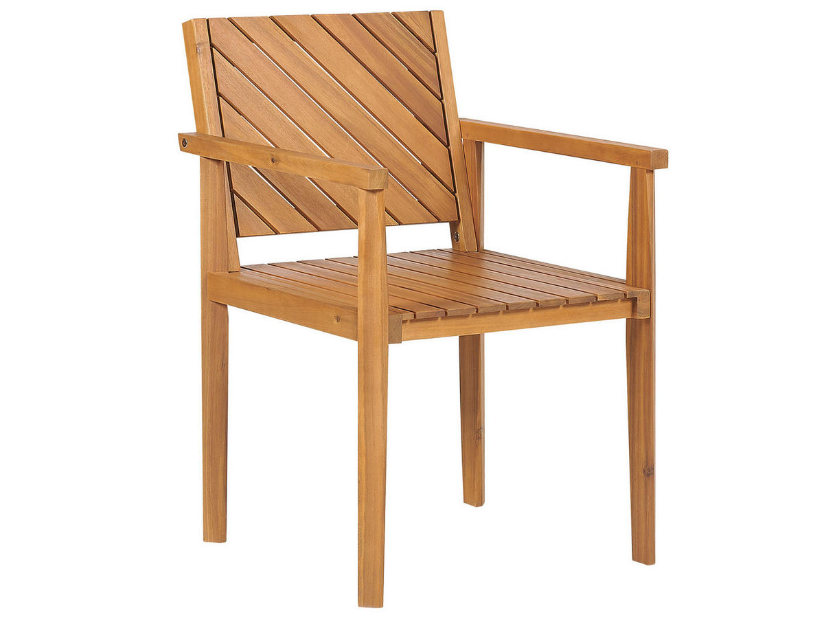 GARTENSTUHL Akazienholz hellbraun Baratti - Hellbraun, Holz (55/82/40cm) - Beliani