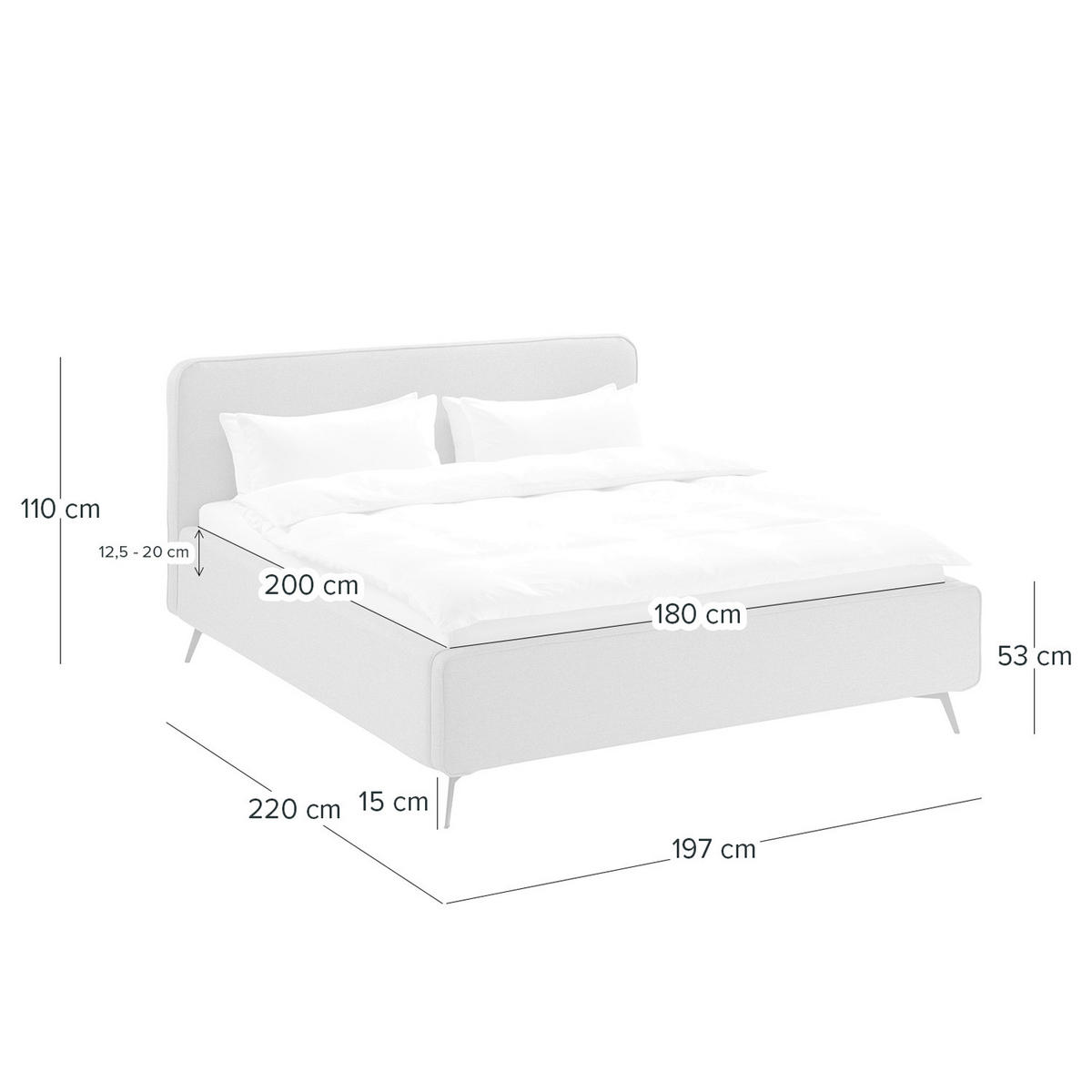 POLSTERBETT - Dunkelgrün, Textil (180/200cm) - home24