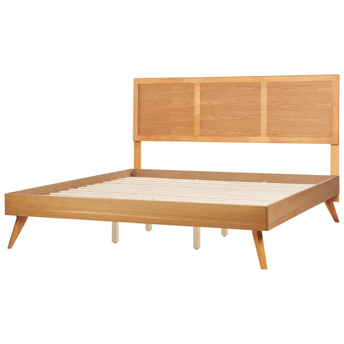 BETT mit Lattenrost 180x200 cm Heller Holzfarbton Istres - Hellbraun, Holzwerkstoff (180/200cm) - Beliani