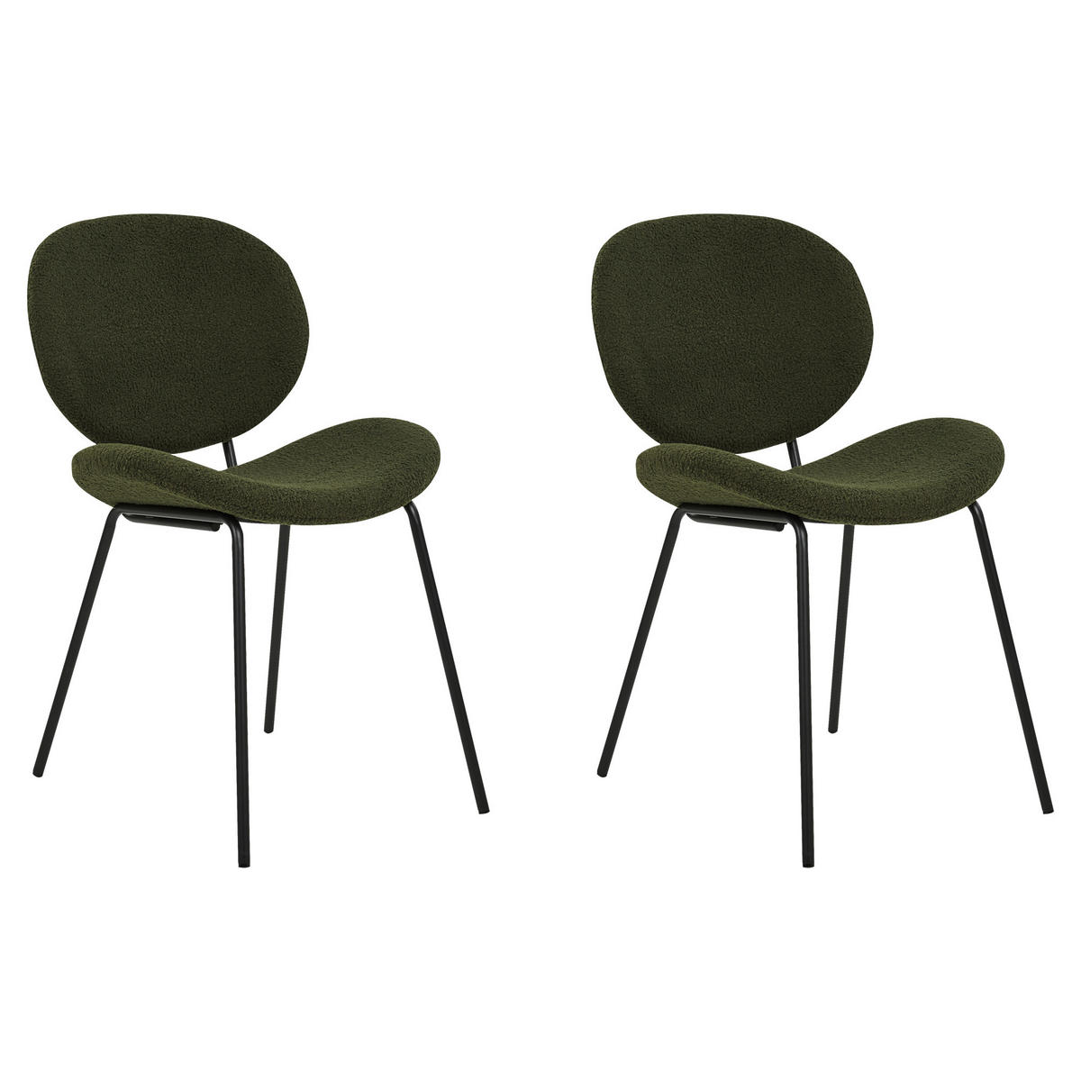 ÉTKEZŐSZÉK 2 darabos Szett Műbőr Zöld Luana - zöld, textil/fém (50/80/58cm) - Beliani