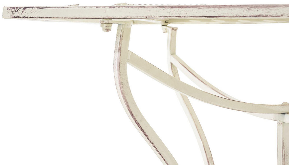 GARTENTISCH eckig 60/60/72 cm Metall Antik-Creme - Creme, Metall (60/60/72cm) - CLP