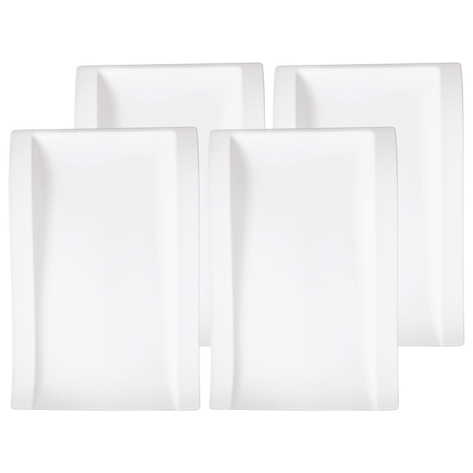 GOURMETTELLER NewWave weiß 37 x 25 cm 4er Set - Weiß, Keramik (1cm) - Villeroy & Boch