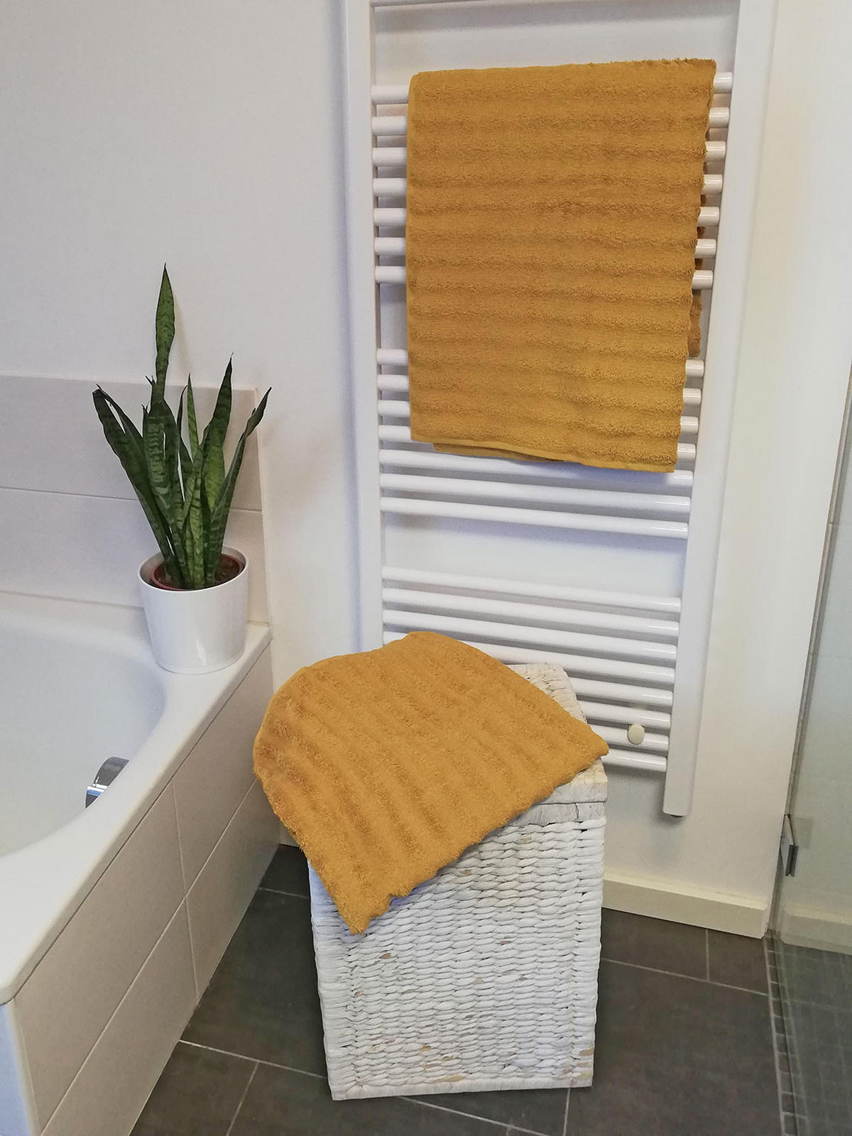 DUSCHTÜCHER, 2er-Set, 70x140 cm, 100% Baumwolle, Gelb - Currygelb, Textil (70/140cm) - Zollner