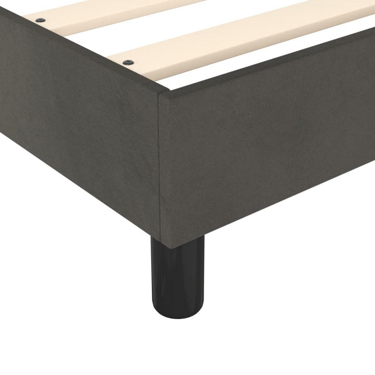 BOXBETTGESTELL Dunkelgrau 180/200 Cm Samt - Dunkelgrau, Textil (180/200cm) - vidaXL