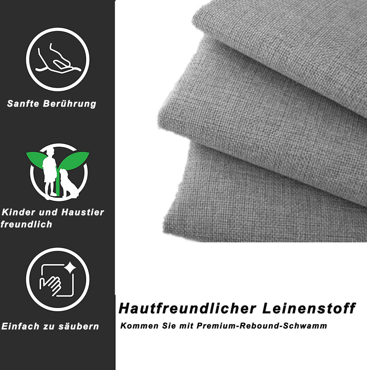 POLSTERBETT 90/200 cm Grau aus Leinenstoff mit Stauraum - Grau, Textil (90/200cm) - OKMYHOME