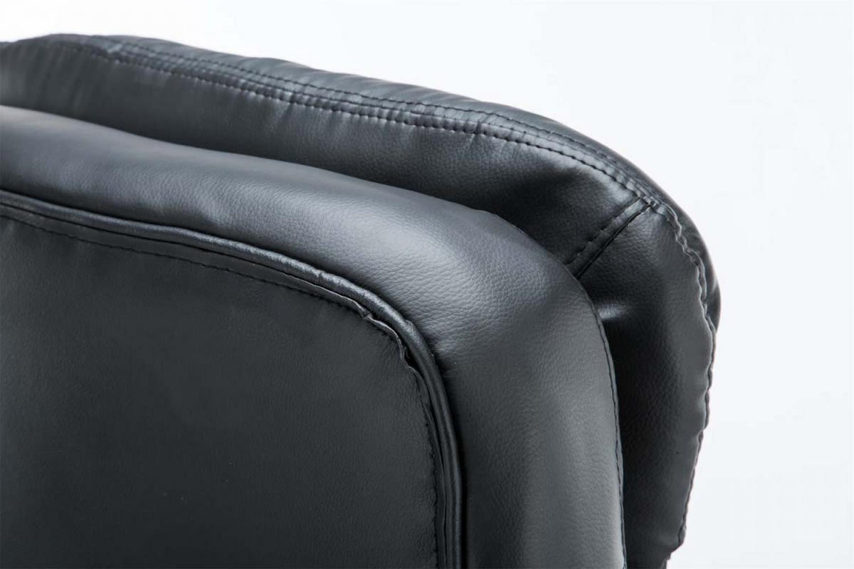 CHEFSESSEL Lederlook schwarz - Chromfarben/Schwarz, Textil/Metall (68/116/77cm) - CLP