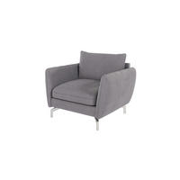 SESSEL Elou Grau Microfaser - Chromfarben/Grau, Holz/Textil (103/87/92cm) - S-Style Möbel