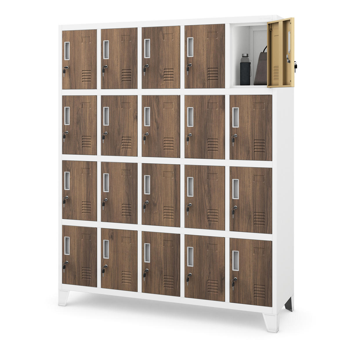 ARBEITSSCHUTZ-SPINDSCHRANK ROBERT 172x136x45 cm - Nussbaumfarben/Weiß, Metall (136/172/45cm) - Jan Nowak