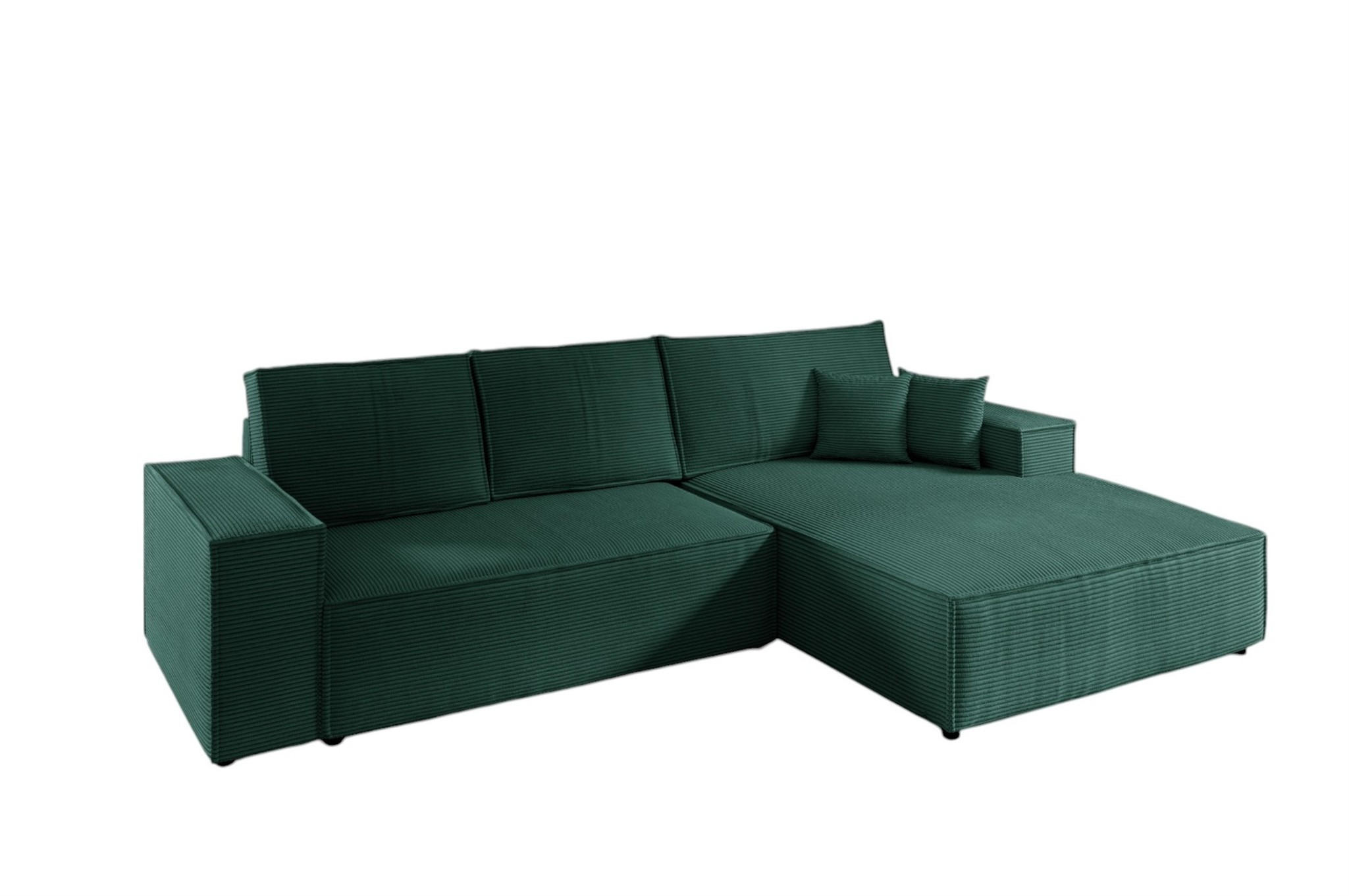 ECKSOFA Corunia In Poso - Grün, Holzwerkstoff/Textil (294/185cm) - Fun Möbel