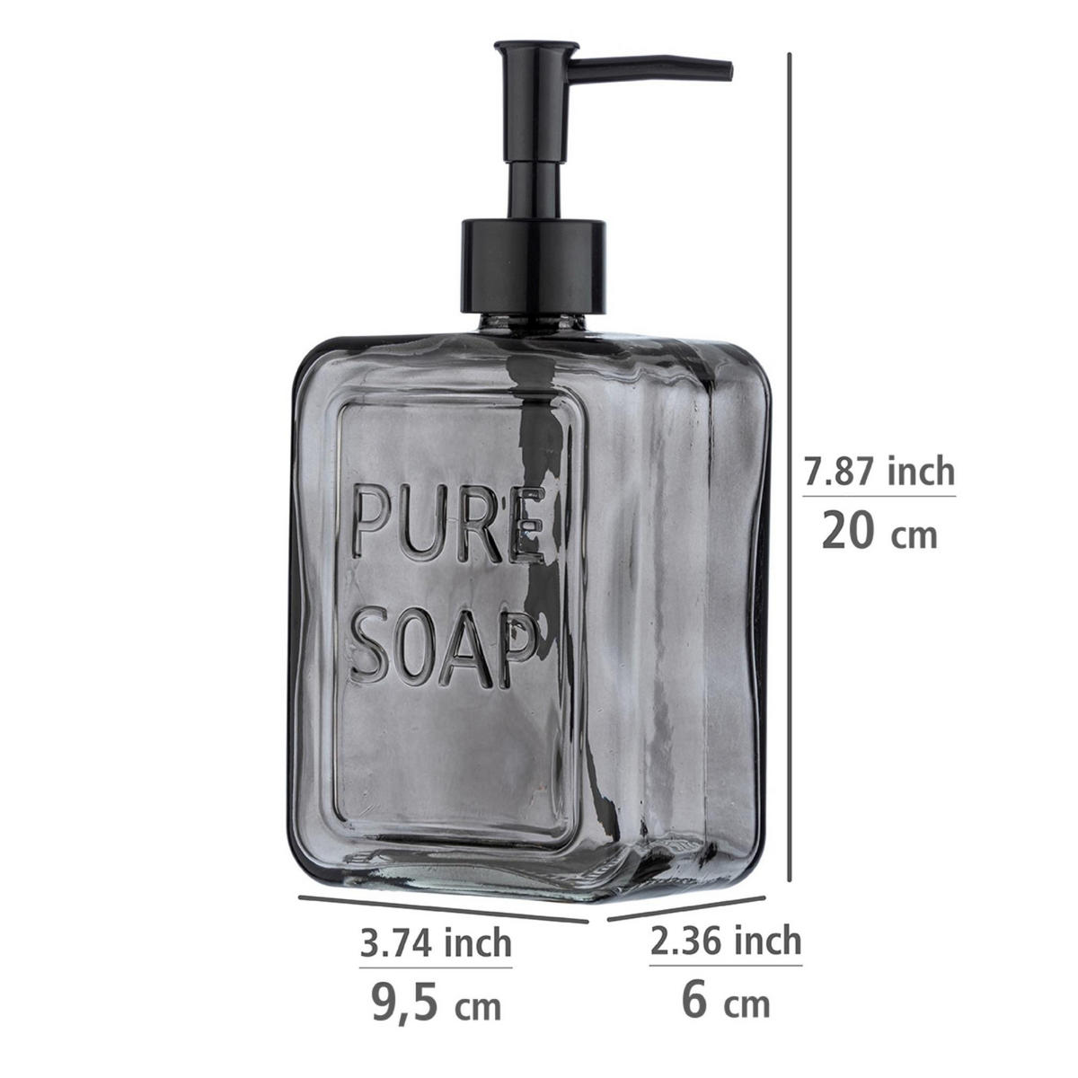 SEIFENSPENDER Glas Pure 550 ml 6/9,5/20 cm - Transparent, Glas (9.5/20/6cm) - Wenko