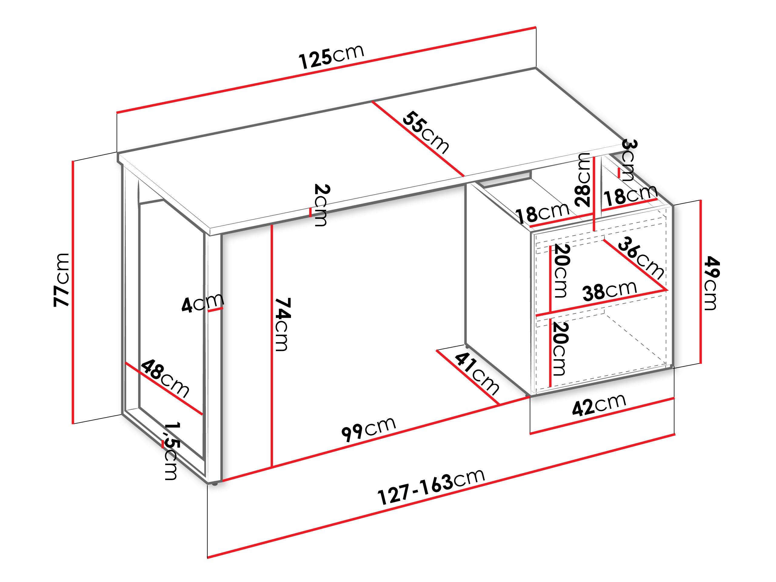 Thumbnail - Mirjan24 Schreibtisch, Kaschmir, Trüffeleiche, Holzwerkstoff, Rechteckig,Rechteckig, 163x77x55 cm, Arbeitszimmer, Schrei...