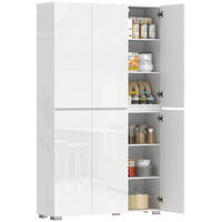 HIGHBOARD DE-11305 Hochglanz, 6 Soft-Close Türen Weiß - Weiß, Holzwerkstoff (34/200/120cm) - ComfortXL