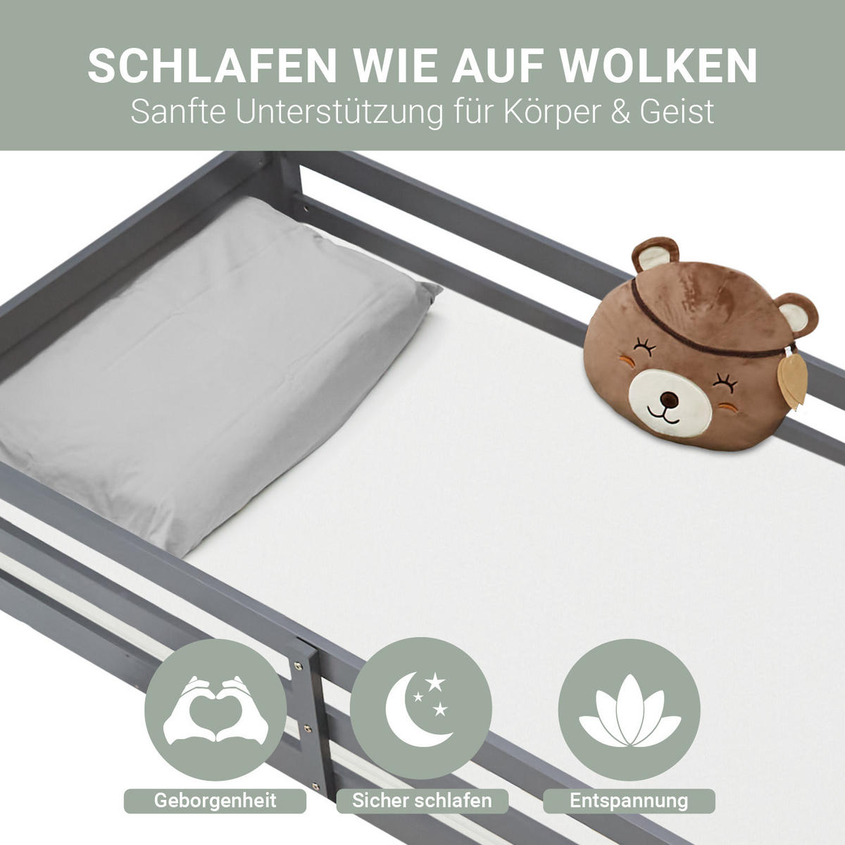 KINDERMATRATZE 80/160 cm Höhe ca. 10 cm - Weiß, Textil - Homestyle4u