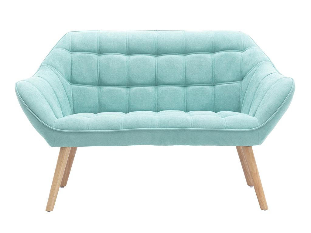 SOFA 2-Sitzer - Stoff - Hellgrün - CASERTA - Grün, Textil (73/77/127cm) - Vente-Unique