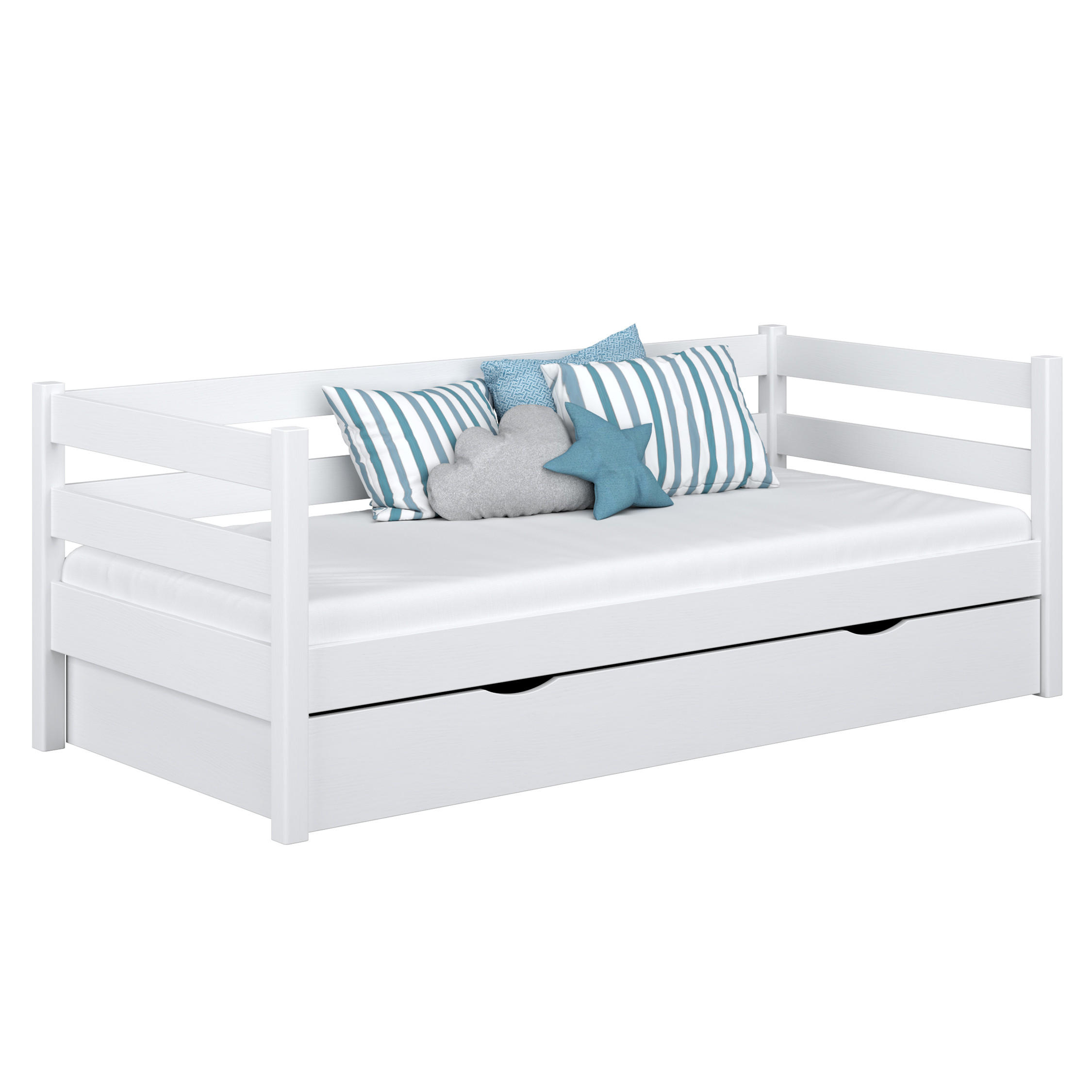 TAGESBETT mit Schublade N01 Weiß 120/180 - Weiß, Naturmaterialien/Holz (120/180cm) - N-Wood