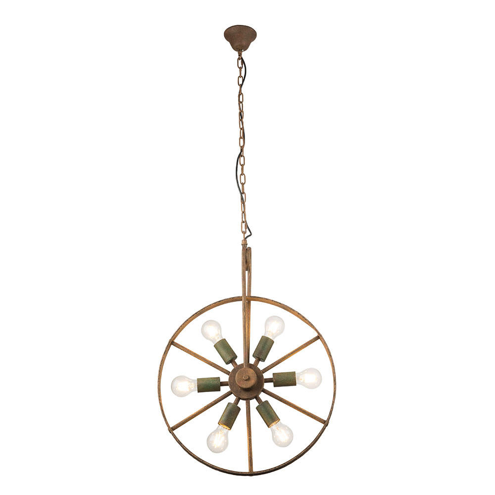 HÄNGELEUCHTE Metall Rostoptik Braun - Braun, Metall (50/50/133cm) - Globo Lighting