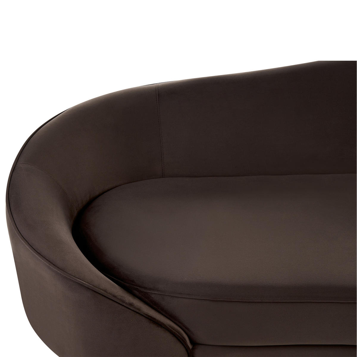 POHOVKA 2-místná Sametová látka Tmavě hnědá Savar - tmavě hnědá/černá, textil (183/75/85cm) - Beliani
