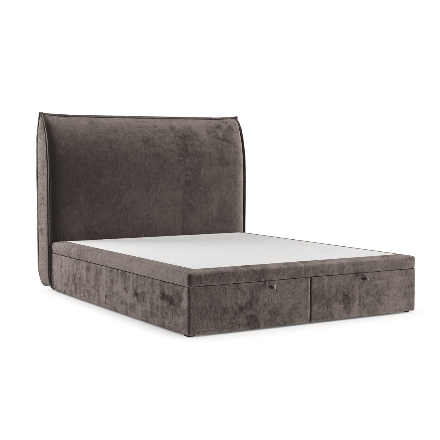 POLSTERBETT Tuvalu mit Stauraum 160/200 cm Braun im Lotta Stoff - Schwarz/Braun, Holz/Holzwerkstoff (160/200cm) - AltaBeds