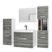 BELINI Kúpeľňová súprava PRI M5 120 cm, Glamour drevo, matný povrch – umývadlová skrinka so zrkadlom - strieborná, drevo (38.7/113.5/120cm) - B BELINI GROUP