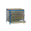 WERKBANK BUFFALO mit Schubfächern | HxBxT 84x120x76cm | Traglast 600kg | Blau - Blau, Metall (120/84/76cm) - PROREGAL
