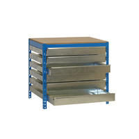 WERKBANK BUFFALO mit Schubfächern | HxBxT 84x90x61cm | Traglast 600kg | Blau - Blau, Metall (90/84/76cm) - PROREGAL