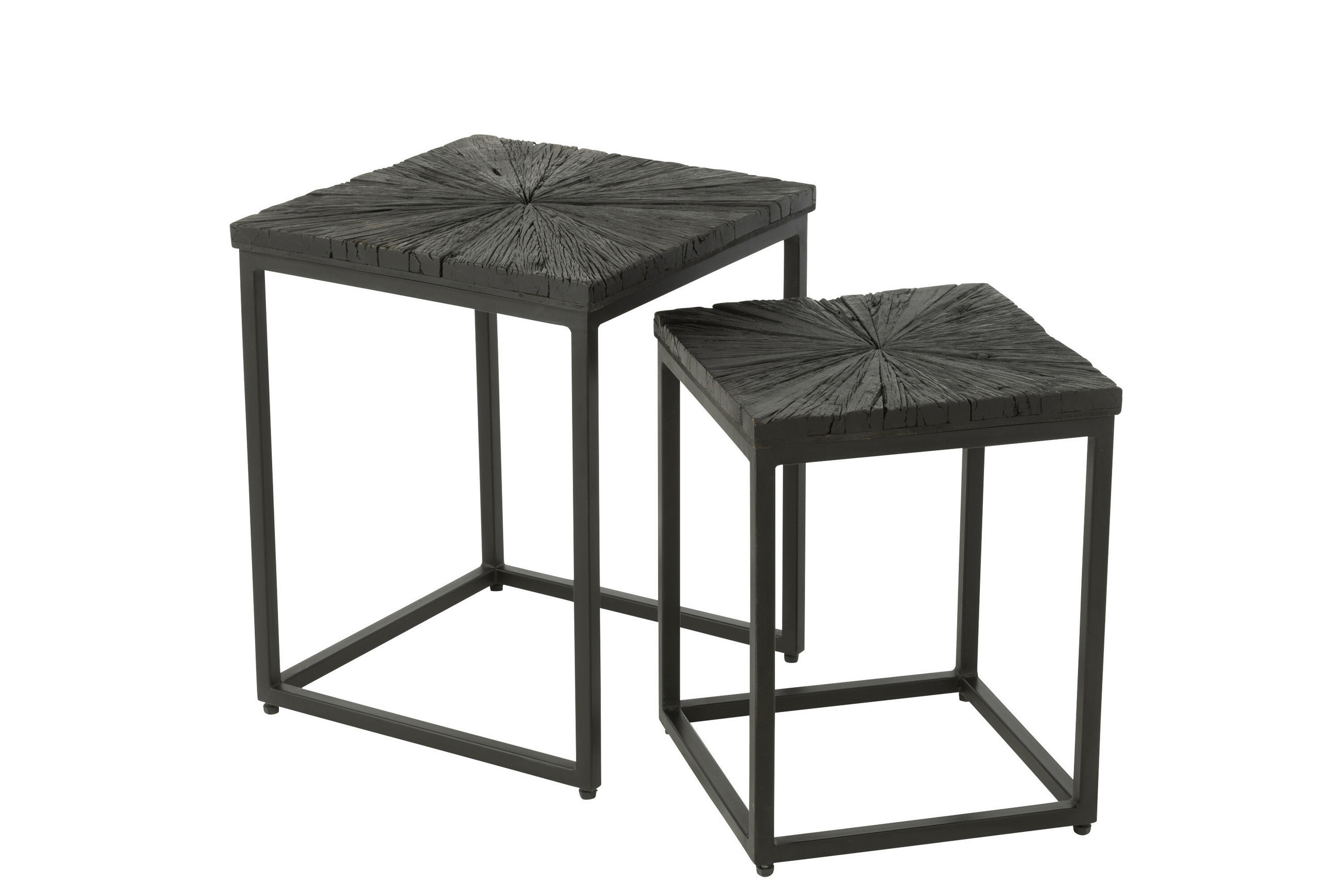 TISCH SHANIL - Holz - Schwarz - 2er Set - Schwarz, Holz (43/43/53cm) - J-Line