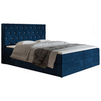 BETT Blau FOX 4 Kontinentalbett 120x200 cm - Blau/Schwarz, Textil (120/200cm) - Sepro Meble