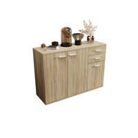 KOMMODE London LMK 3D2S mit 3 Türen, Sideboard in Farbe: Hellbraun, Größe: 106 x 75 x 35 cm - Hellbraun, Holzwerkstoff (106/75/35cm) - O-Sofa