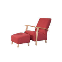 SESSEL MIT HOCKER REIKI Rot Webstoff - Rot, Textil (64/89/85cm) - KAWOLA